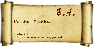 Bender Amadea névjegykártya